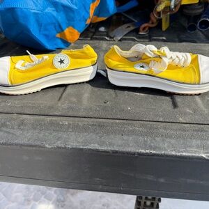 Converse Yellow Low-Top Sneakers with White Accents Size 8